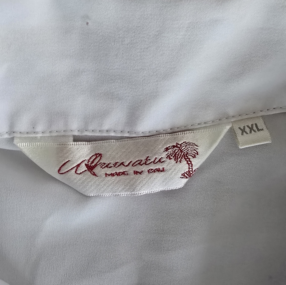 Uluwatu Tropical White Hawaiian Shirt - XXL - Picture 2 of 4
